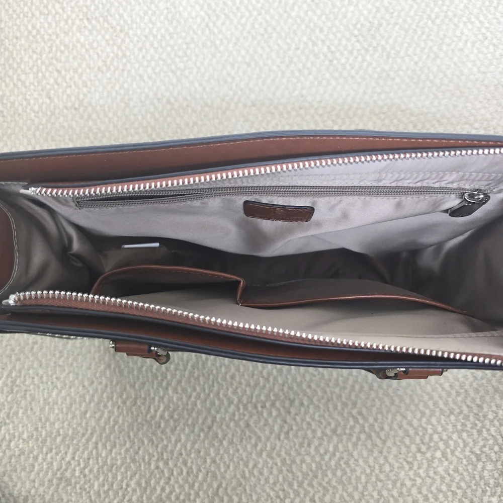Bostanten Cruze Timeless Leather Designer Handbag Black & Brown